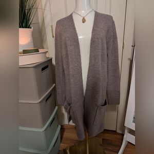 🩶🪻Cozy Gray/Lavender Women's Long Cardigan w/ Pockets